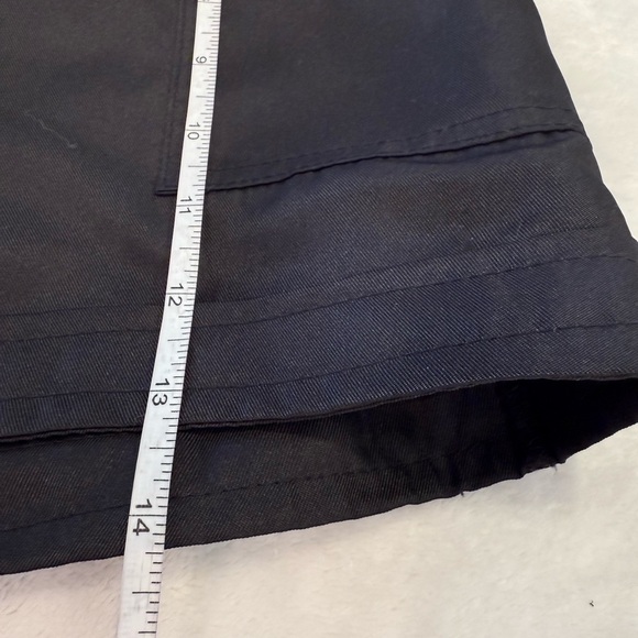 Basico black silky shorts elastic drawstring waist roomy front & back pockets M - Picture 6 of 11